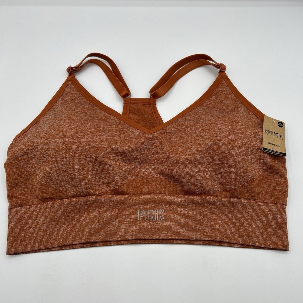 Victoria's Secret PINK ACTIVE Seamless Lightly Lined Sport Bra Large NWT